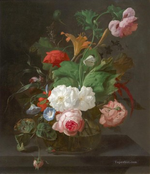 Classical Flowers Painting - Summer Flowers in a Vase by Rachel Ruysch Flowering